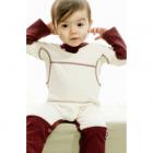 Tickle Me All-in-one.long sleeve(natural/cranberry colour)