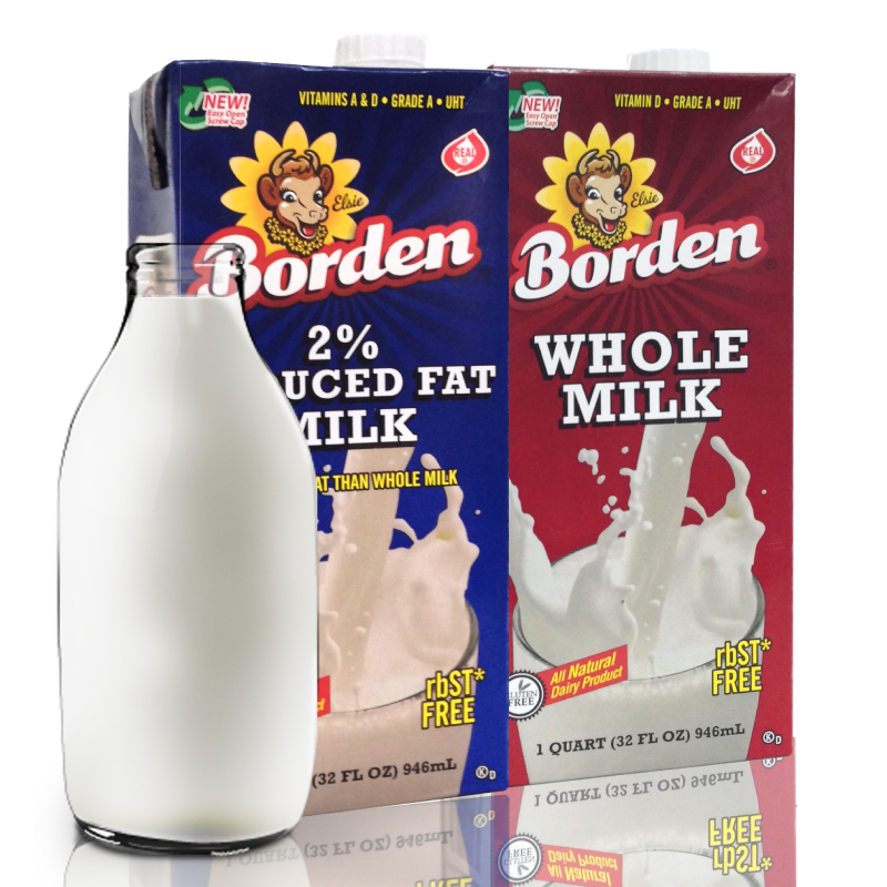 U.S. Borden Grade A Whole Milk 946ml×2 Cartons_Imported Milk_Healthy