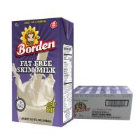 【脱脂牛奶，葵花牛，整箱】美国原装进口Borden葵花牛脱脂牛奶（16年5月17到期，纯天然，不使用催奶激素rbST）